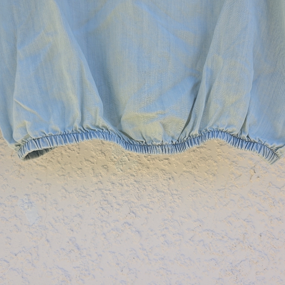 Anthropologie Cloth & Stone Smocked Chambray Long sleeve Top Size XL - Picture 5 of 11